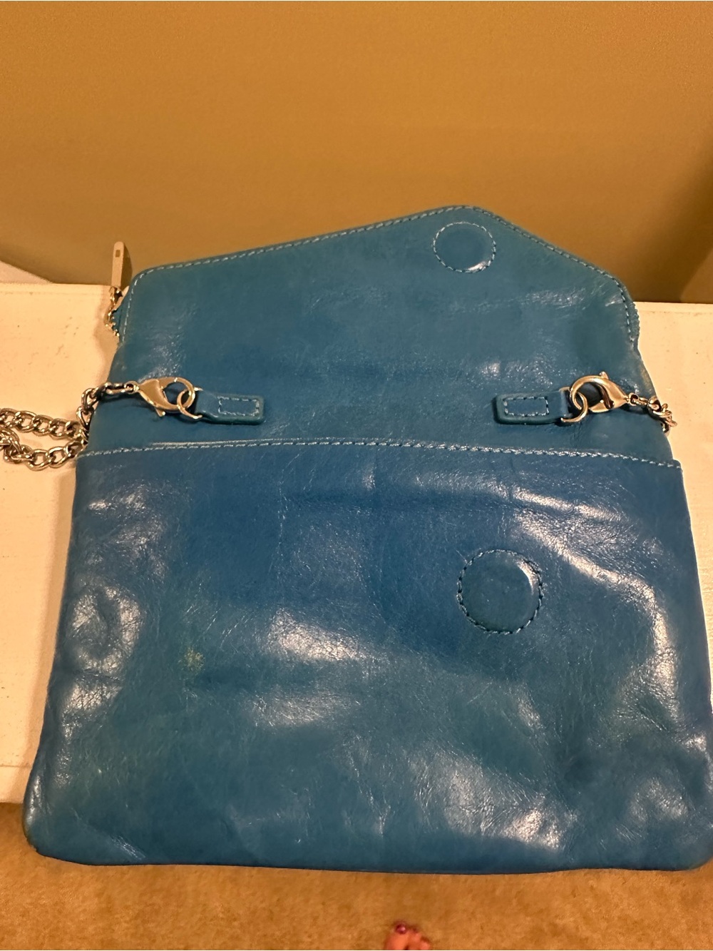 HOBO Teal-Blue Leather Zip Wristlet - Picture 3 of 7